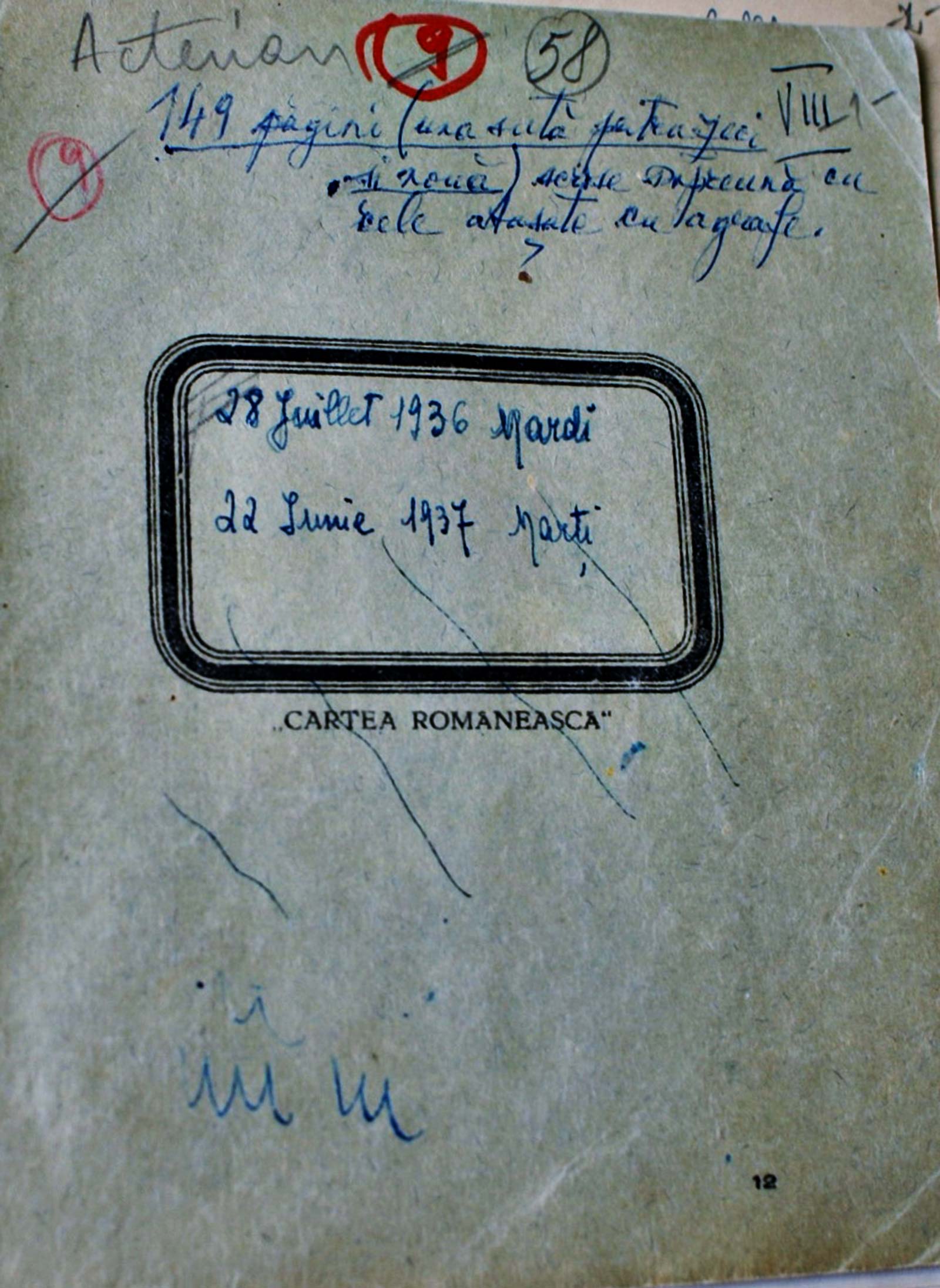 Caiet jurnal Jeni Acterian © Editura Humanitas