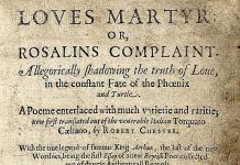 Shakespeare's poem The Phoenix and the Turtle was first published in Robert Chester's Loves Martyr (1601)