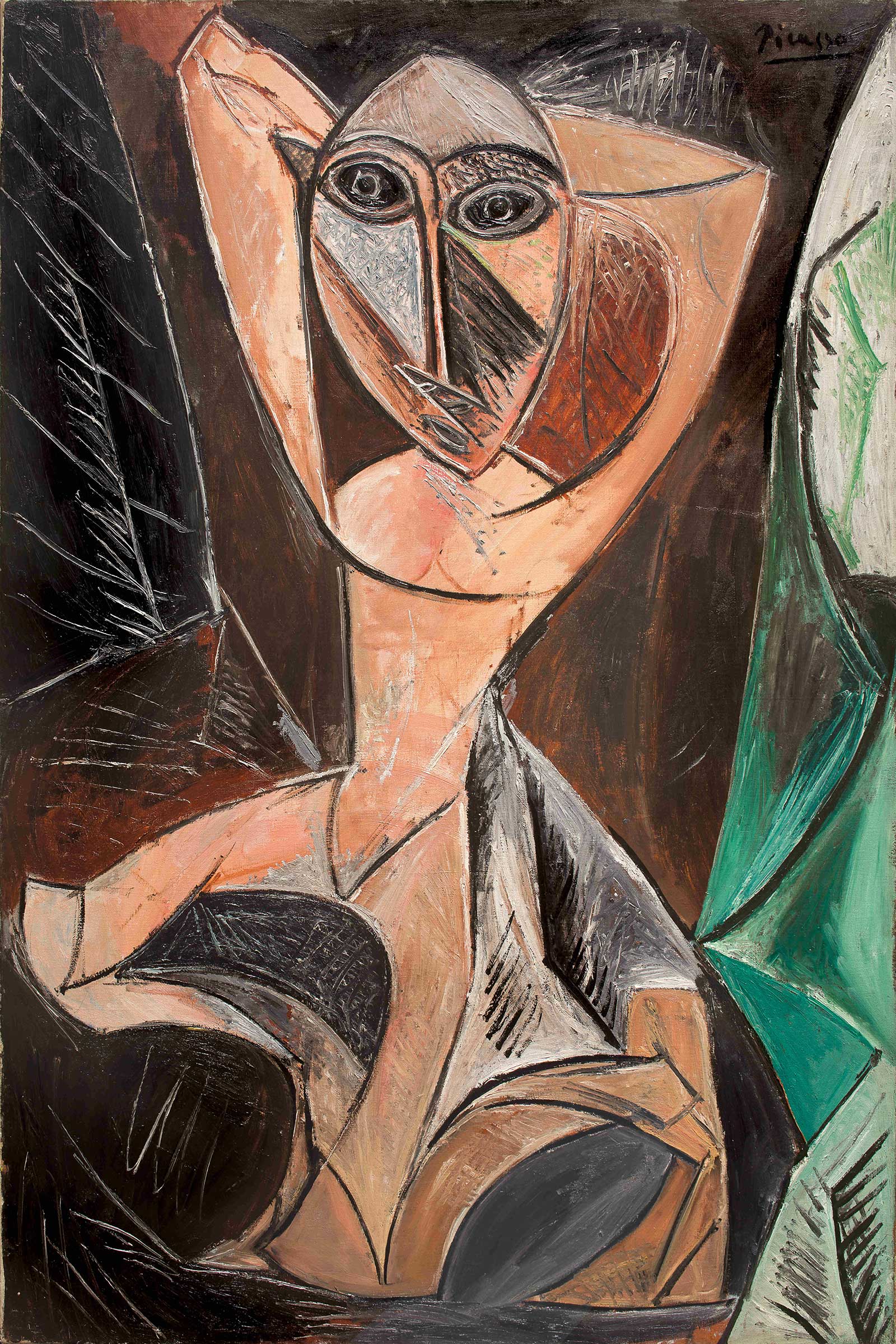 Pablo Picasso, Femeia goală cu brațele ridicate, 1907, ulei pe pânza © foto Basil & Elise Goulandris Foundation Pablo Picasso, Femeia goală cu brațele ridicate, 1907, ulei pe pânza © foto Basil & Elise Goulandris Foundation