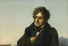 Chateaubriand meditind pe ruinele Romei - portret de Anne-Louis Girodet