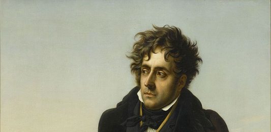 Chateaubriand meditind pe ruinele Romei - portret de Anne-Louis Girodet