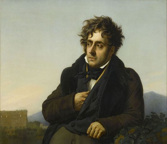 Chateaubriand meditind pe ruinele Romei - portret de Anne-Louis Girodet